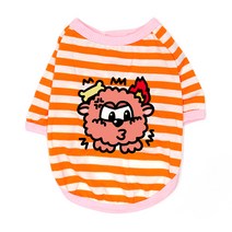 블랭크도그 반려동물 질투화신 티셔츠, ORANGE