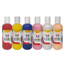 놀미 순수물감 물감놀이 원색 핑거페인트 빨강 + 노랑 + 파랑 + 분홍 + 살구 + 진주, 160ml, 6색