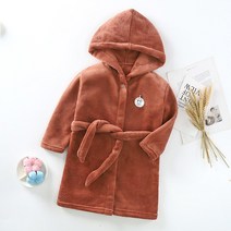 스타빈 아동용 스마일패치 후드 목욕가운 140호, 브라운