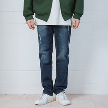 파이브엑스라지 남성용 빅사이즈 구제 워싱 일자 데님 팬츠 N3148