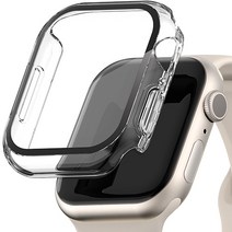 신지모루 9H 풀커버 일체형 SF코팅 애플워치 케이스, 크리스탈 클리어