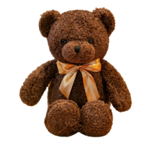 네이처타임즈 곰돌이 테디 봉제인형 인형쿠션, 리본 다크브라운