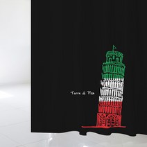 디자인수풀 북유럽 스타일 샤워커튼 sc543 L 1800 x 1880 cm + 스테인리스 고리 12p + 커튼봉 화이트 풀세트, 1세트, 멀티(혼합)컬러
