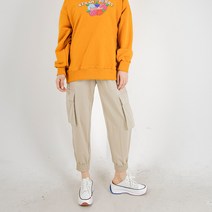 더간지 여성용 베이직 허리밴딩 카고 조거슬랙스