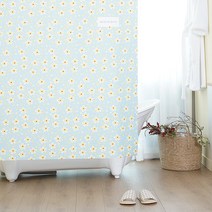 RESTINBATH 패브릭 욕실 샤워커튼 코지플라워 + 메탈집게링 세트, 1세트, 멀티(혼합)컬러