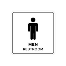 피노마켓 아크릴 안내 표지판 정사각형 백색, 014 MEN(RESTROOM, 1개