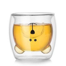 알럽하우스 곰돌이 이중유리컵, 01 투명, 1개