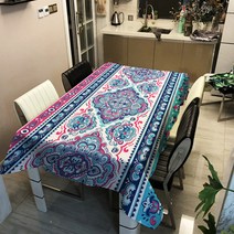 보헤미안 감성 패턴 다양한 패브릭 사각 테이블보, 5, 140 x 140 cm