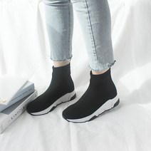 벨라노이 여성용 니트 스판 운동화형 삭스 부츠 5cm