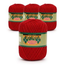필립섬유 쎄비 실크 인견사 뜨개실 90g x 4p, 819 빨강, 4개