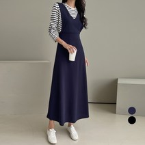쿨쿠 여성용 링클 프리 서스펜더 원피스