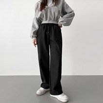잘빠진 여성용 기모 버전 바스락 일자 롱 와이드 팬츠