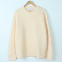 플레이즈 남성용 울혼방 하찌 라운드넥 니트티셔츠