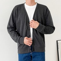 제이에이치스타일 남성용 특양면 베이직 브이넥 가디건 YWROK566