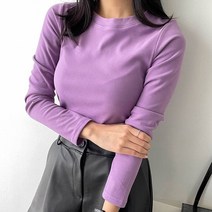 오키 여성용 톡톡 피치 기모 라운드 티