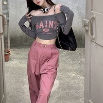 데이소이 여성용 세인트 오픈 숄더 크롭티