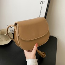소리달 여성용 겔프 캐주얼 반달모양 두줄 베이직 크로스백