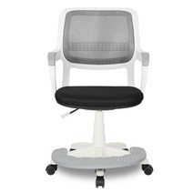 체어포커스 애플 메쉬체어 발받침대 의자 화이트바디 AM350_WH, 그레이