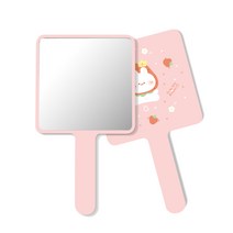딸기토끼 휴대용 사각 손거울, 혼합색상, 1개