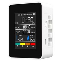 실내 공기질 측정기 농도 휴대용 산소 습도 공기 이산화탄소 미세먼지 3in15in1 co2 meter 디지털 온도 센서 테스터 품질 모니터 센서 tvoc hcho 감지기 147, 협력사, 블랙 5 in 1