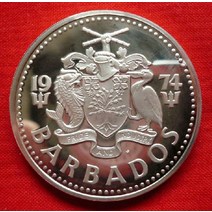 외국동전 해외주화 기념주화 근대 은화 바베이도스 1975 포세이돈 10위안 기념 은화 37.9g9