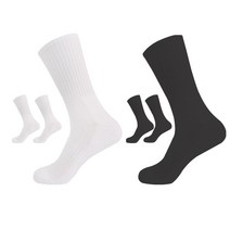 PRS 남성용 빅사이즈 큰발 무지 장목 스포츠양말 6켤레, 화이트, 블랙