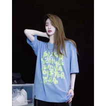 bt레터링그래피프린트커플반팔티셔츠여여름순면힙합상의여