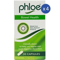 플로에 보웰 헬스 키위 추출물 프리바이오틱스 엔자임 캡슐 30정 PHLOE BOWEL HEALTH Prebiotics Kiwi Extract, 4개