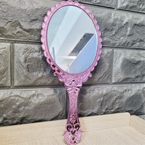 미용실용 엔틱 예쁜 손거울 브라운컬러감 심플모던