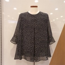 안지크 NC12 호피무늬 칠부 쉬폰블라우스 DF2BL5540