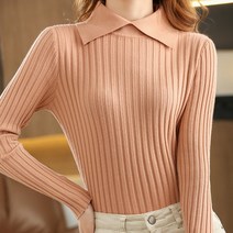 카라넥 프렌치 우아한 이너티셔츠 여성 이너웨어 겨울 가을 스키니핏 롱 소매 풀오버스웨터 3743647959