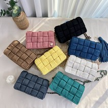 도두리 DIY 손뜨개 코바늘 뜨개질 가방 만들기 키트 패키지 뜨기 아이비백 - 동영상제공, 아이비백(플라워블루)