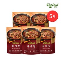 롯데푸드 쉐푸드 즉석국 5개 (3종 택1)/소고기무국 소고기미역국 육개장, 육개장 460g/5봉