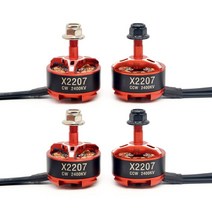 4 PCS X2207 2400KV 3-5S Sprog 초보자 RC 드론 FPV 레이싱 레드 용 브러시리스 모터, [02] 1pc Cw