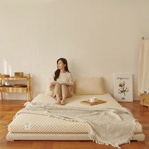 [KT알파쇼핑]스너그홈 천연라텍스 토퍼 7.5cm Q 하드, 그레이, 그레이_두께_상세페이지참조