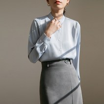 오버클래쓰 여성 헨리넥 블라우스 루즈핏 긴팔 데일리 셔츠 남방