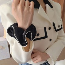 [블링살롱made/국내제작] 1+1 퓨레 글로시 셔링 곱창밴드 헤어슈슈 스크런치 2컬러 세트 쉬폰 여성머리끈 왕 곱창 머리