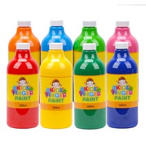 키즈 핑거페인트 1000ml 8색 세트 / 키즈맘아트 유아 물감 미술 그림 놀이 촉감 오감 발달 자극 감성 손가락물감 어린이집 유치원 드로잉 키즈 카페 집콕 엄마표미술 홈스쿨 선물, 1세트