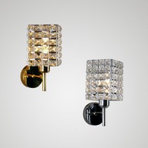 라운드 중 사각 벽등 거실 크리스탈 인테리어조명 벽부등 벽무드등, 실버