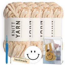 [니뜨] 허니 벨벳 뜨개실(100g)x4볼   DIY 세트, 2_연살구