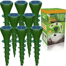 Vegaive 두더지 퇴치기 잔디 베가티브 퇴치제 8팩 트랩 태양광 구동 야외 애완동물, 8pack-Green