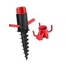 GHSHOP 걸이가 있는 비치 모래 앵커 앵커 비치 액세서리 헤비 듀티 윈드용 잔디 나사 앵커, ABS, 레드 훅스
