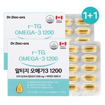닥터닥터스 알티지 r-TG 오메가3 1200 IFOS 5STAR 멸치 1+1 총6개월분