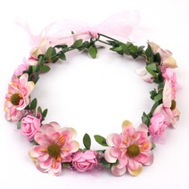 RKQ182080택1 셀프웨딩화관 조화화관 웨딩촬영소품 화관 꽃화관, 04.노란색