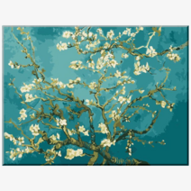 특대형 (물감3배) diy유화그리기 고흐 아몬드나무 거실 명작 그림 액자 75x60cm 쉬운 명화따라그리기 아크릴 유화 색칠 세트