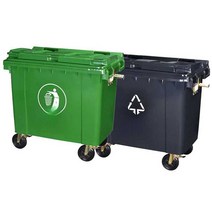 제설함 모래함 대용량 보관함 수납함 적재 트럭 눈, 660L 덮개 포함 강화형 녹색