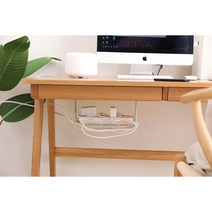 싱글홈즈 책상 밑 멀티탭 전선 정리 컴퓨터선 공유기 다용도 행거 선정리, 멀티탭전선정리-화이트 1개, 1개