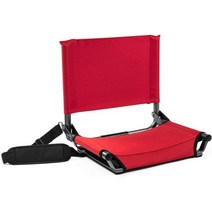 Cascade Mountain Tech 휴대용 간이 의자 접이식 경기장 시트 관람석 벤치, Red