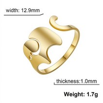 호랑이반지 왕관 용 Cazador-여성을 위한 동물 코끼리 오픈 반지 귀여운 손가락 스테인레스 스틸 쥬얼리 파티 생일 결혼 친구 선물