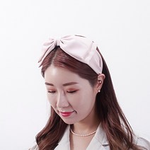 가배리본 스모크 빅리본 헤어밴드 DIYSET 리본공예 머리띠만들기, 베이지